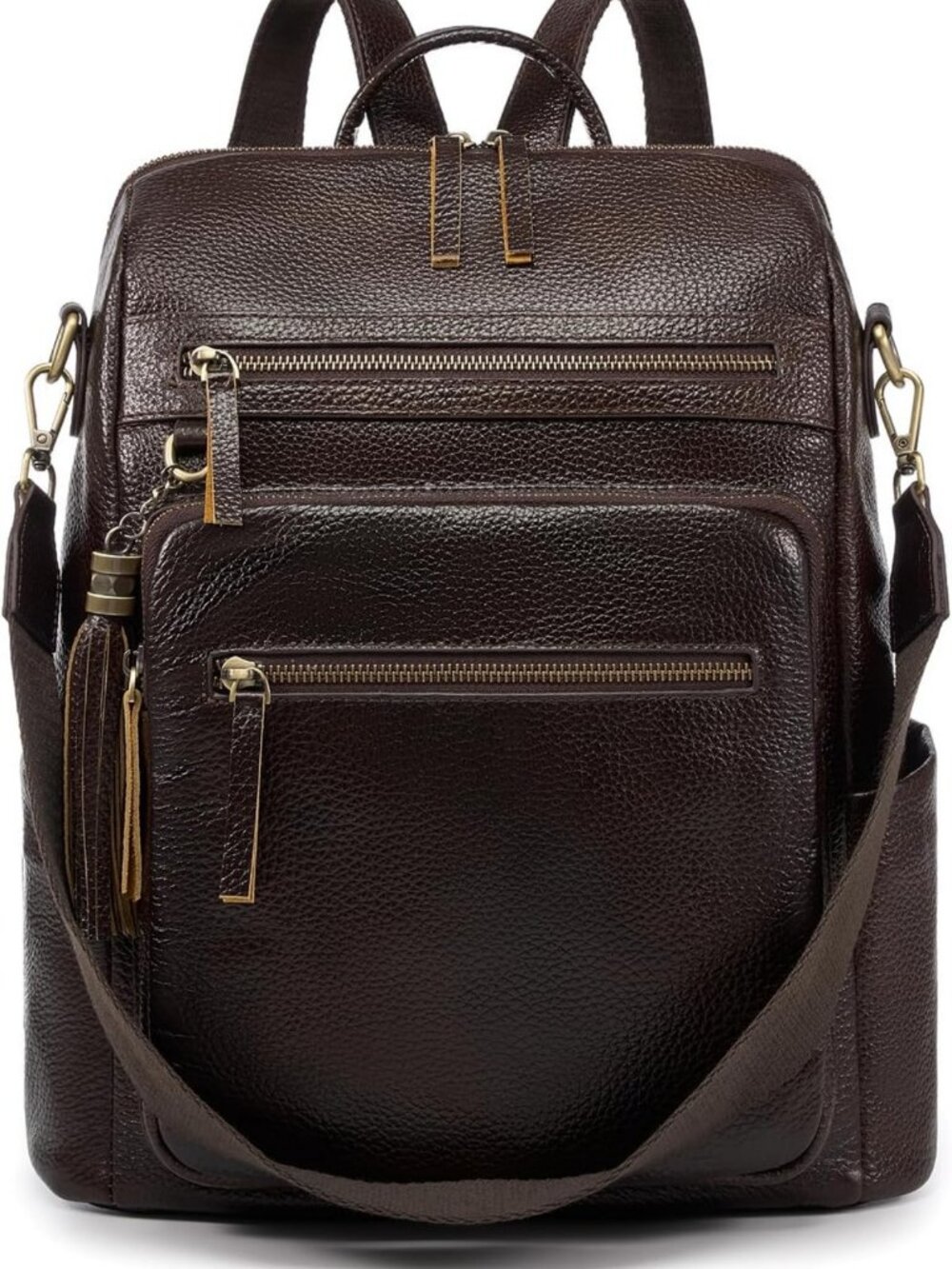 Stylish Genuine Leather Backpack Purse for Women | Large Capacity & Multiple